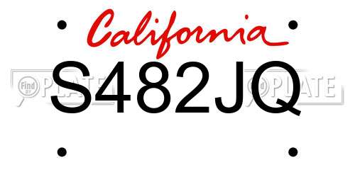 S482JQ California License Plate