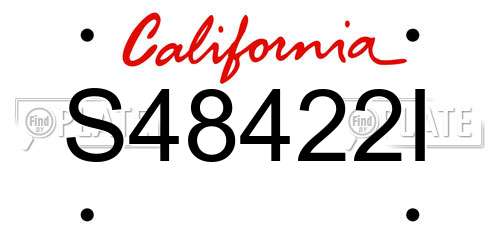 S48422I California License Plate