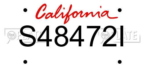 S48472I California License Plate