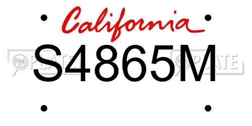 S4865M California License Plate