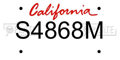 S4868M California License Plate