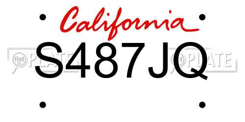 S487JQ California License Plate