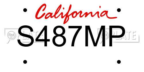 S487MP California License Plate