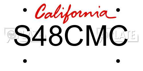 S48CMC California License Plate