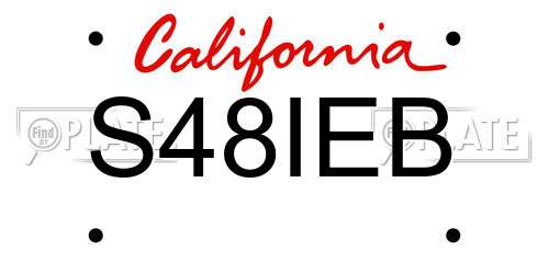 S48IEB California License Plate