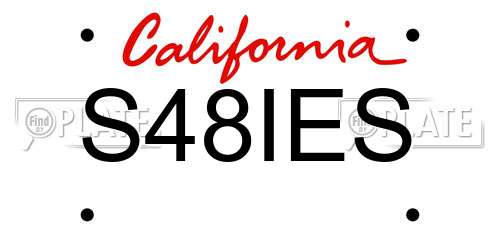 S48IES California License Plate