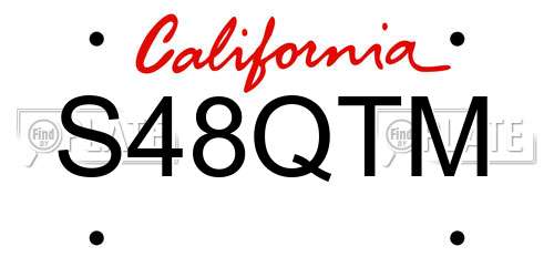 S48QTM California License Plate