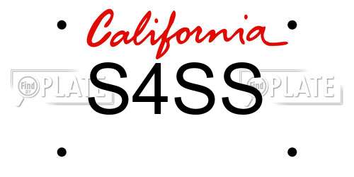 S4SS California License Plate