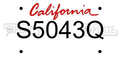 S5043Q California License Plate