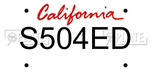 S504ED California License Plate