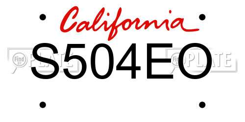 S504EO California License Plate
