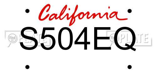 S504EQ California License Plate