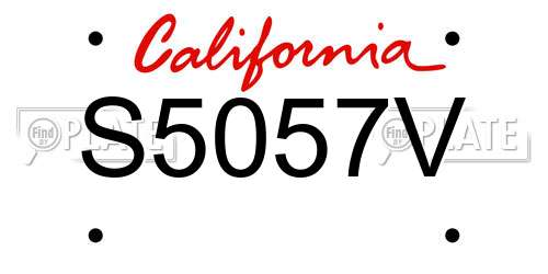 S5057V California License Plate
