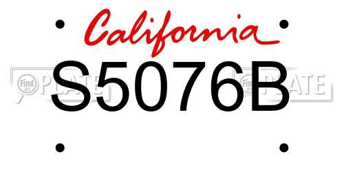 S5076B California License Plate