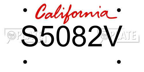 S5082V California License Plate
