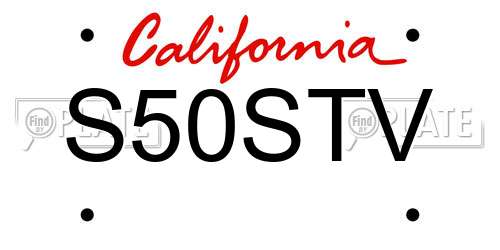 S50STV California License Plate