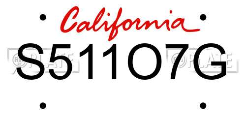 S511O7G California License Plate