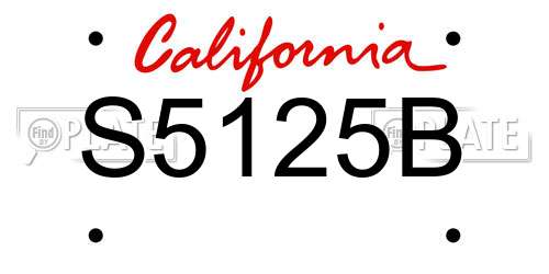 S5125B California License Plate