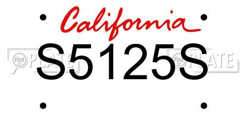 S5125S California License Plate