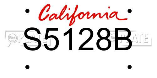 S5128B California License Plate