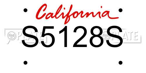 S5128S California License Plate