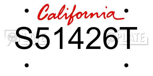 S51426T California License Plate