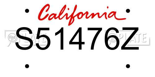 S51476Z California License Plate