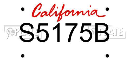 S5175B California License Plate