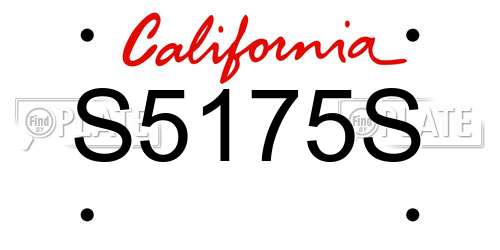 S5175S California License Plate