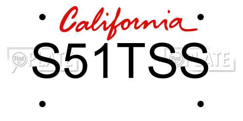 S51TSS California License Plate