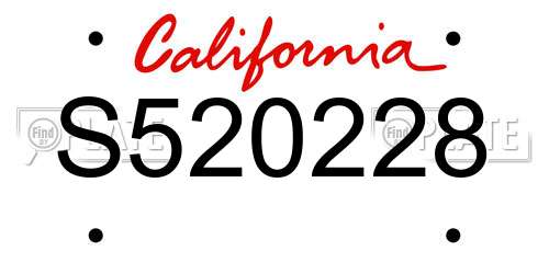 S520228 California License Plate