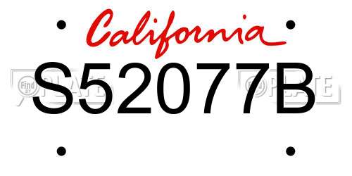 S52077B California License Plate