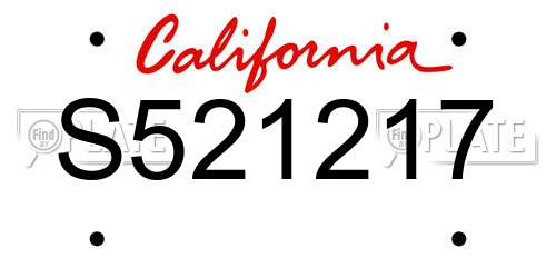 S521217 California License Plate