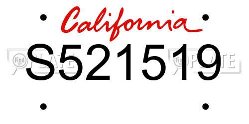 S521519 California License Plate