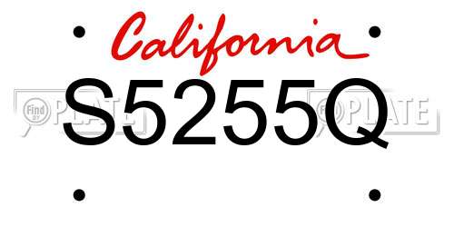 S5255Q California License Plate