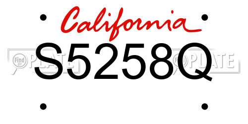 S5258Q California License Plate