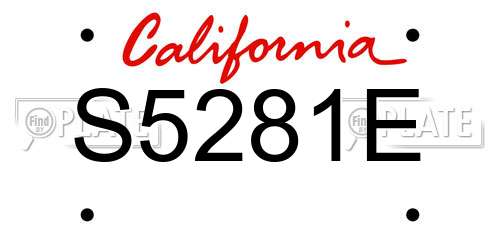 S5281E California License Plate