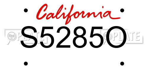 S5285O California License Plate