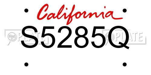 S5285Q California License Plate