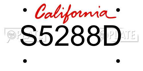 S5288D California License Plate