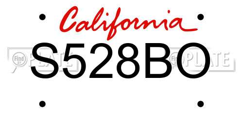 S528BO California License Plate