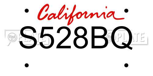 S528BQ California License Plate