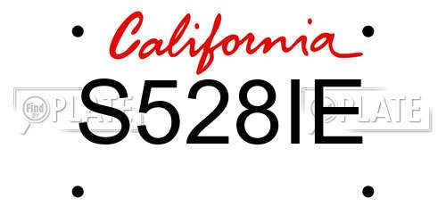 S528IE California License Plate
