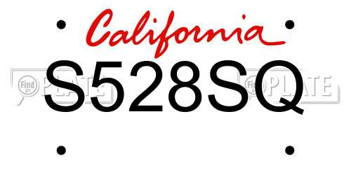 S528SQ California License Plate