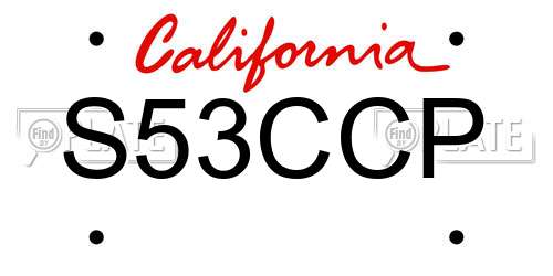 S53CCP California License Plate