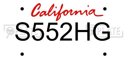 S552HG California License Plate