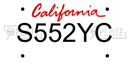 S552YC California License Plate
