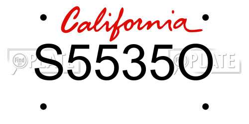 S5535O California License Plate