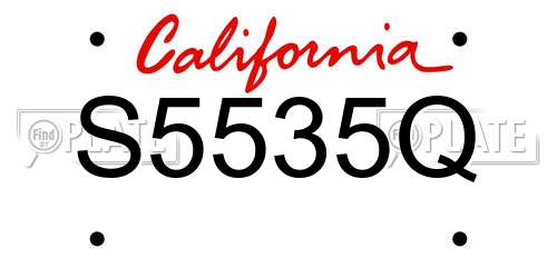 S5535Q California License Plate