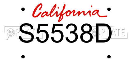 S5538D California License Plate